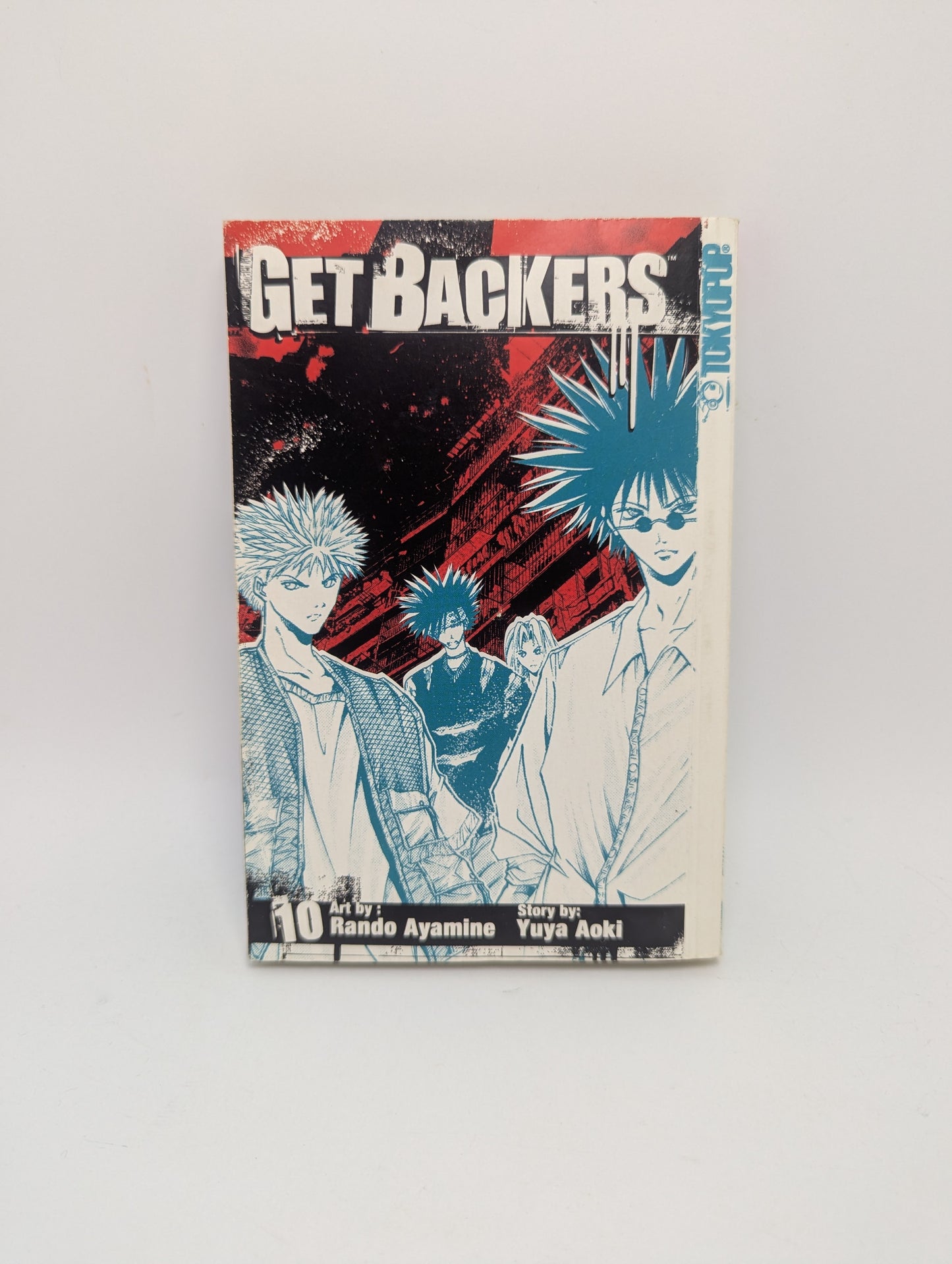 „Get Backers, Vol. 10“ – manga anglų kalba su įtemptu veiksmu ir kovomis