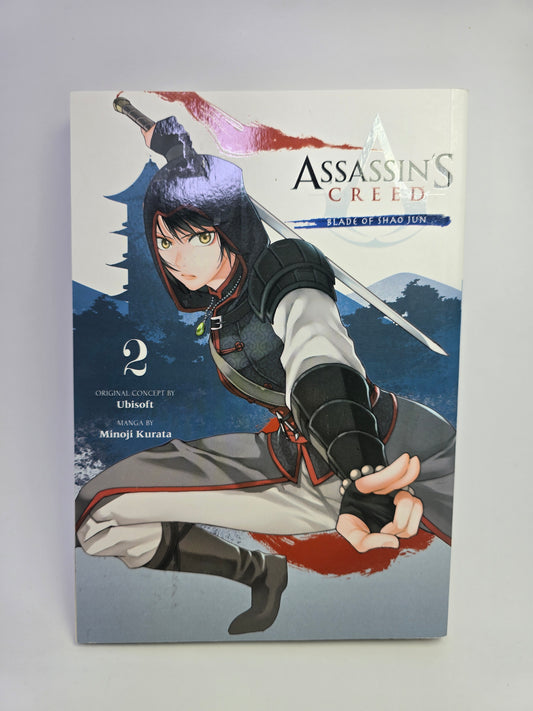 Assassins Creed Blade of Shao Jun Vol 2 manga knygos viršelis su asasinų heroje   