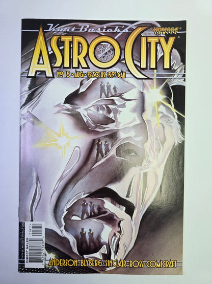 Astro City #18 Homage Comics komikso viršelis su išraiškinga iliustracija   