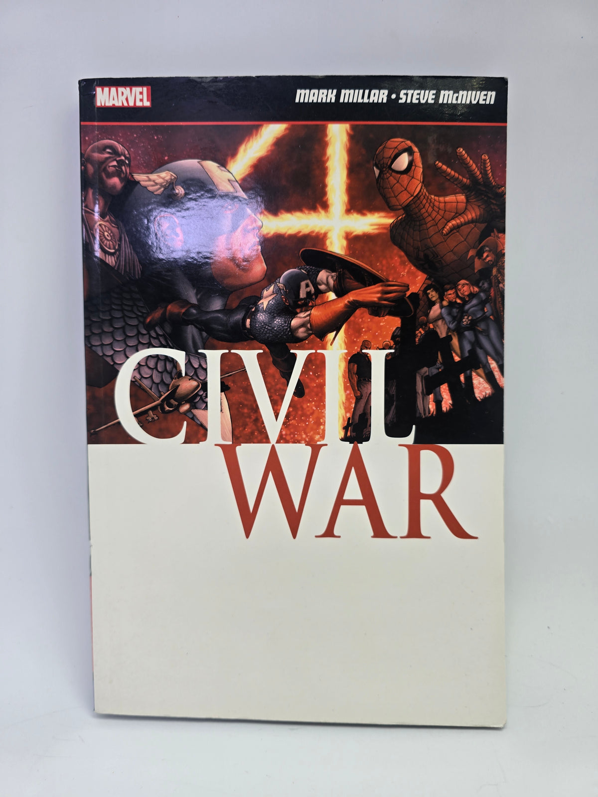 Civil War Marvel Mark Millar Steve McNiven grafine novele anglu kalba