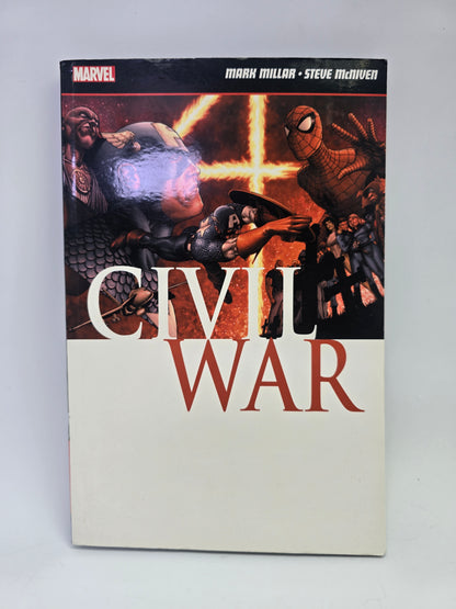 Civil War Marvel Mark Millar Steve McNiven grafine novele anglu kalba