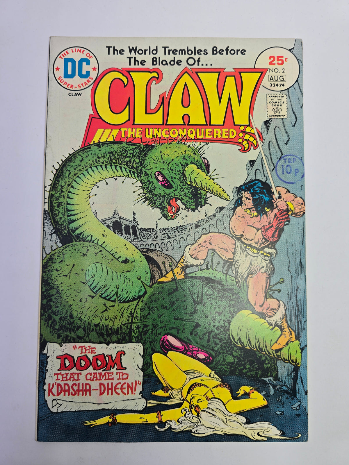 Claw the Unconquered #2 DC Comics komikso viršelis su Ernie Chan iliustracija