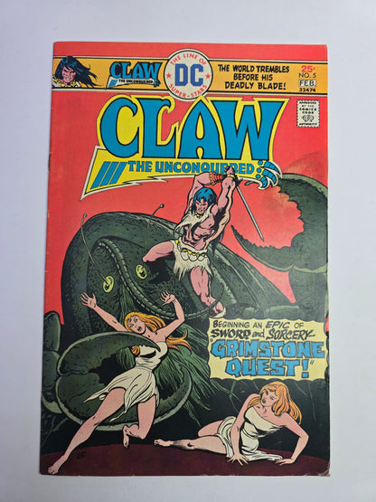 Claw the Unconquered #5 DC Comics komikso viršelis su Grimstone Quest iliustracija