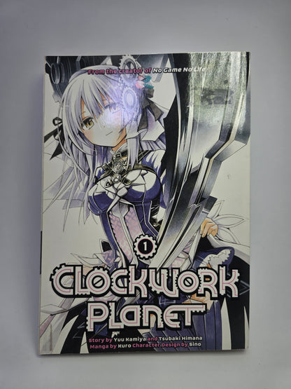 Clockwork Planet Vol 1 manga knygos viršelis su anime stiliaus mergina   