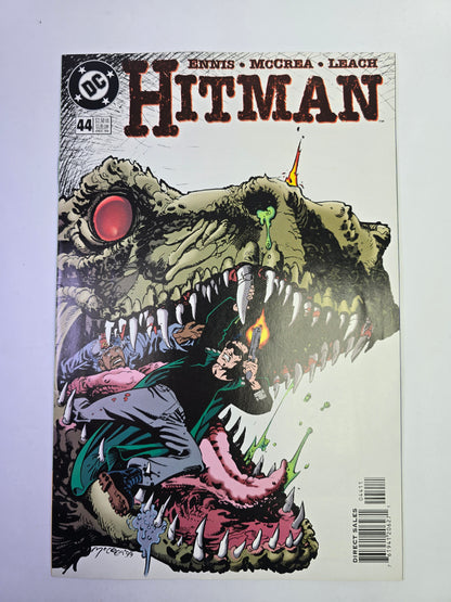 Hitman #44 DC Comics komikso viršelis su Garth Ennis ir John McCrea pavardėmis   