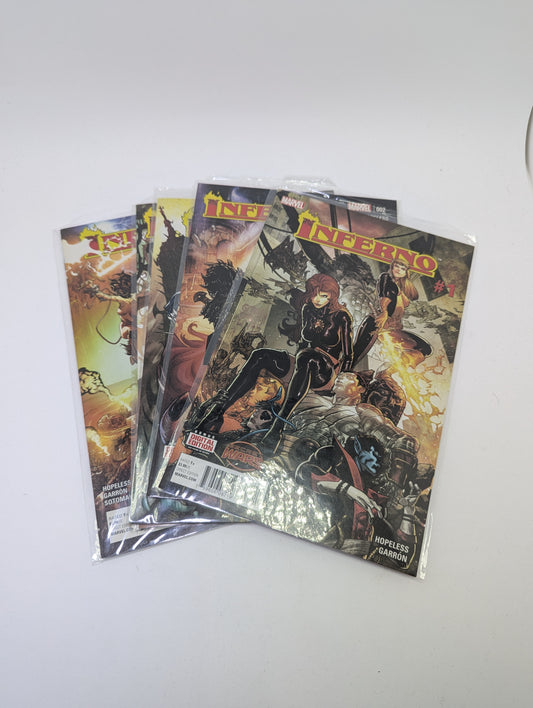 Inferno #1-5 komiksų viršeliai