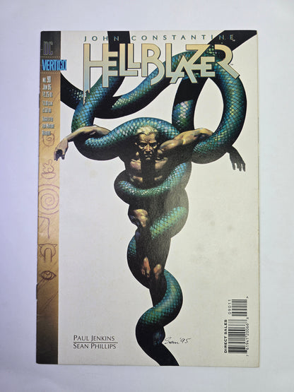 John Constantine Hellblazer #90 Vertigo komikso viršelis su gyvatės apsivijusios žmogų iliustracija