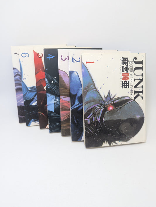  „Junk: Record of the Last Hero, Vol. 1–7“ – tamsi manga apie supergalių kainą, anglų kalba