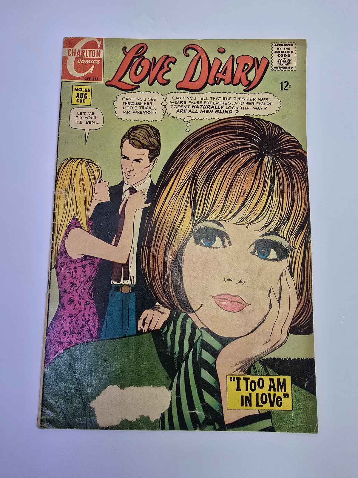Love Diary #55 Charlton Comics vintage romantinio komikso viršelis