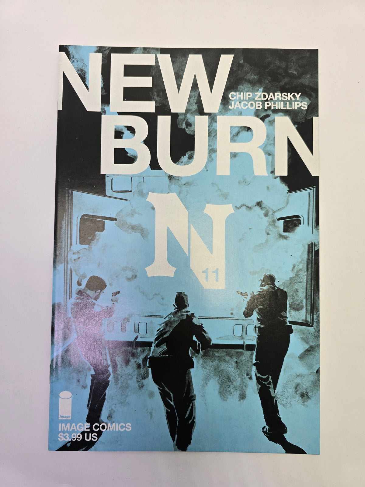 Newburn #11 Image Comics komikso viršelis su Chip Zdarsky ir Jacob Phillips pavardėmis   