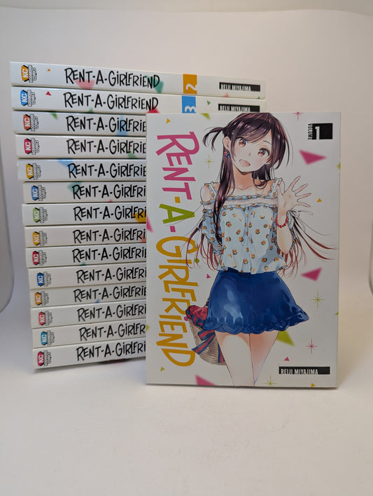  Rent-A-Girlfriend Vol. 1-15 manga rinkinys viršelis