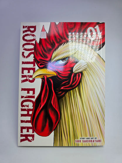 Rooster Fighter Vol 1 manga viršelis su Shu Sakuratani iliustracija   
