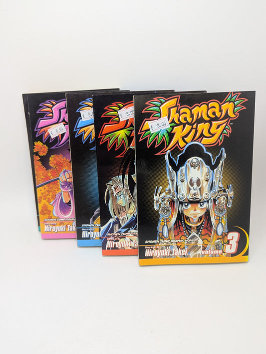 „Shaman King, Vol. 3–7“ – manga anglų kalba su šounen turnyru ir dvasiniu veiksmo pasauliu