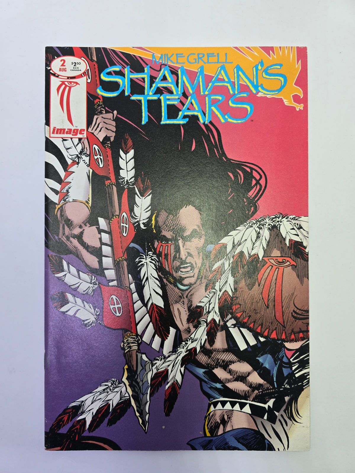 Shaman's Tears #2 Image Comics komikso viršelis su Mike Grell iliustracija