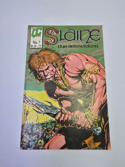 Slaine The Berserker #7 Quality Comics komikso viršelis su kardu mojuojančiu Slaine   