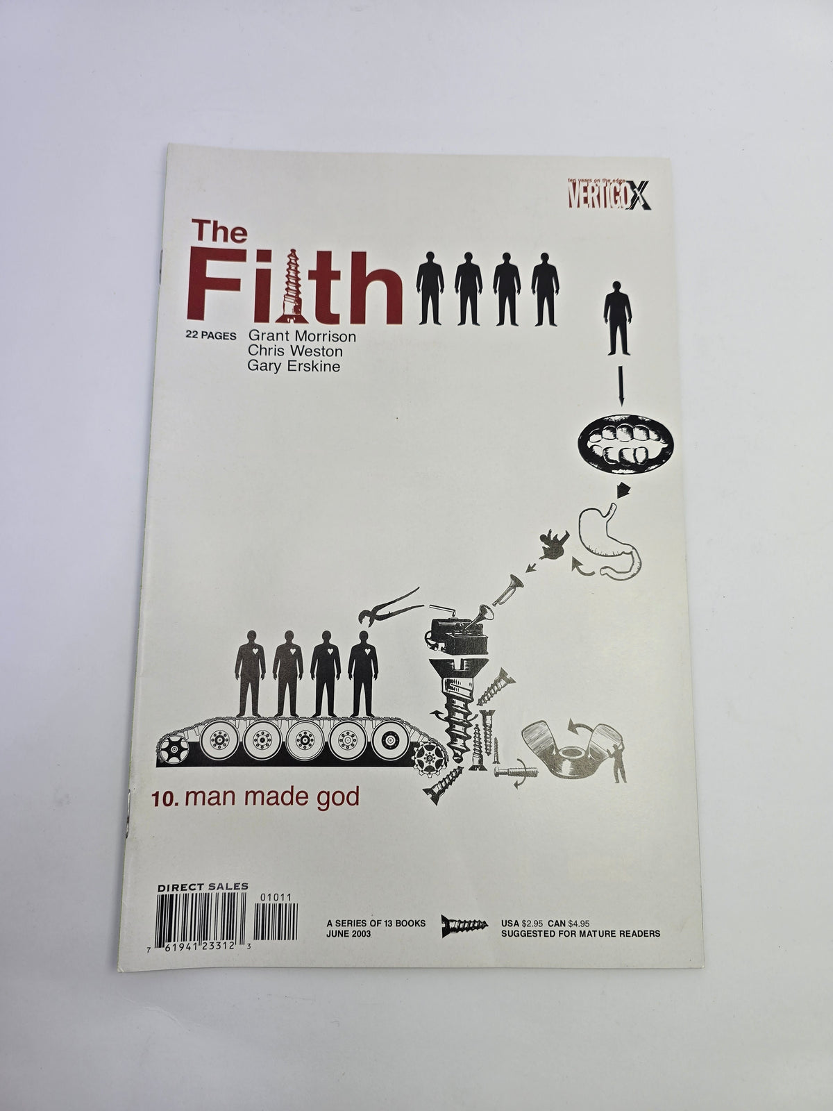 The Filth #10 Vertigo komikso viršelis su Grant Morrison ir Chris Weston pavardėmis   