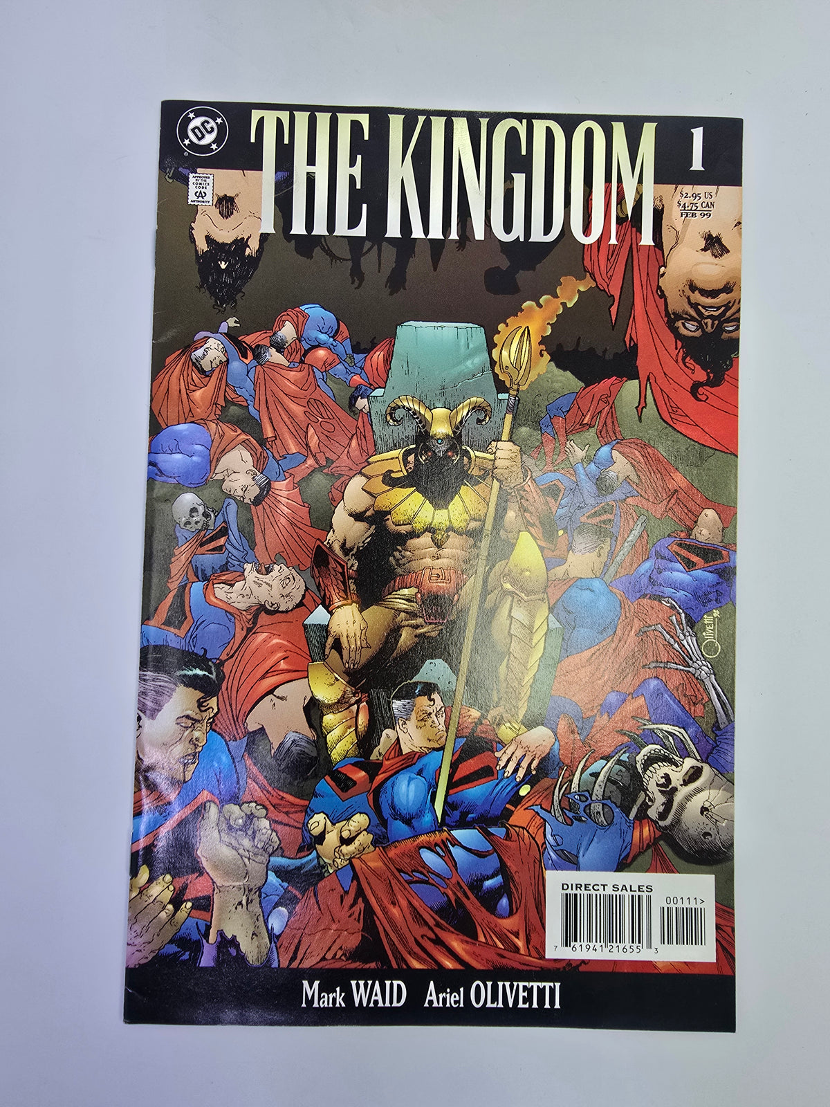 The Kingdom #1 DC Comics komikso viršelis su Ariel Olivetti iliustracija   