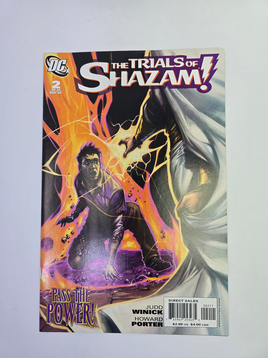 The Trials of Shazam! #2 DC Comics komikso viršelis su Judd Winick ir Howard Porter pavardėmis