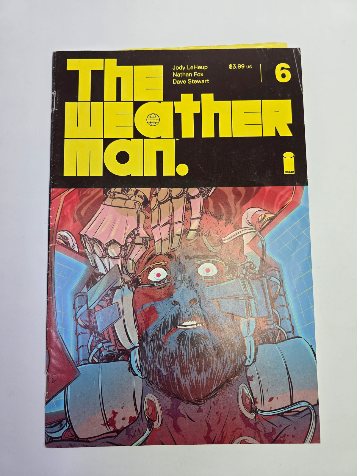 The Weatherman #6 Image Comics komikso viršelis su Jody LeHeup ir Nathan Fox pavardėmis   