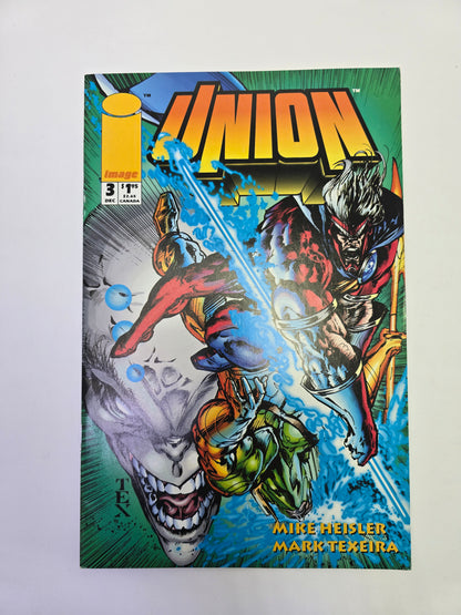 Union #3 Image Comics komikso viršelis su Mark Texeira iliustracija