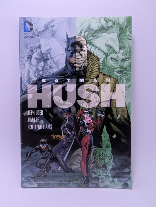 Grafinės novelės Batman: Hush viršelis, kuriame pavaizduotas Betmenas ir paslaptingasis piktadarys Hašas.