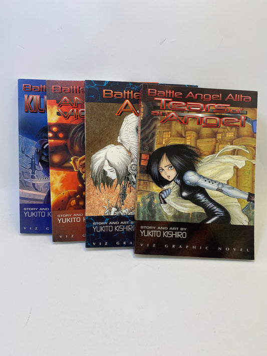 Battle Angel Alita 4 grafinių romanų rinkinys, Yukito Kishiro, Kodansha Comics.