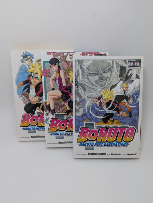 Boruto, Vol. 1-3 manga, VIZ Media.