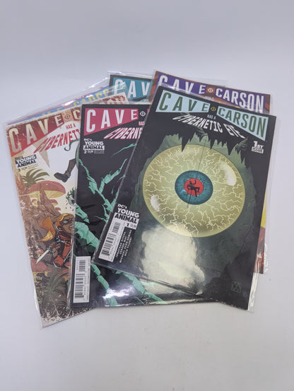  Cave Carson Has a Cybernetic Eye 1–6 komiksų rinkinys anglų kalba – psichodelinė mokslinė fantastika