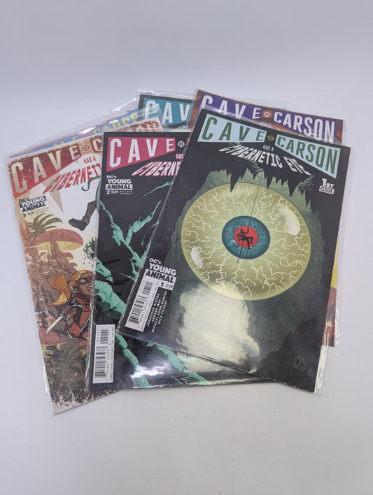  Cave Carson Has a Cybernetic Eye 1–6 komiksų rinkinys anglų kalba – psichodelinė mokslinė fantastika