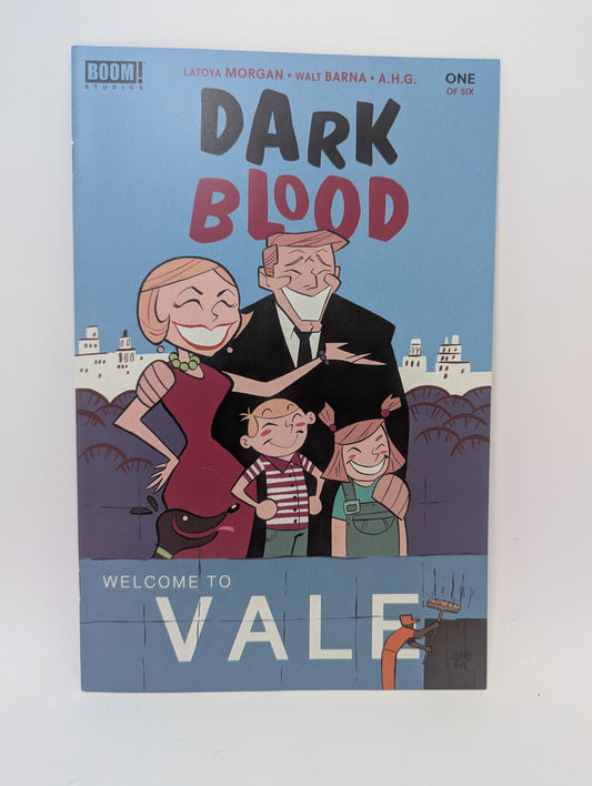 Komikso Dark Blood #1 (of 6) viršelis su tamsios fantastikos ir antgamtiniais elementais.