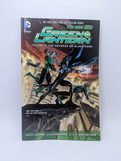 Green Lantern: The Revenge of Black Hand, Vol. 2 grafinės novelės viršelis su Hal Jordan ir Sinestro.