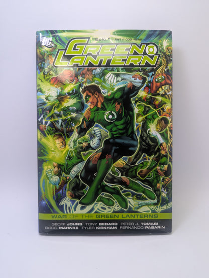 „Green Lantern: War of the Green Lanterns“ grafinės novelės viršelis su pagrindiniais Žaliųjų Žibintų korpuso nariais.