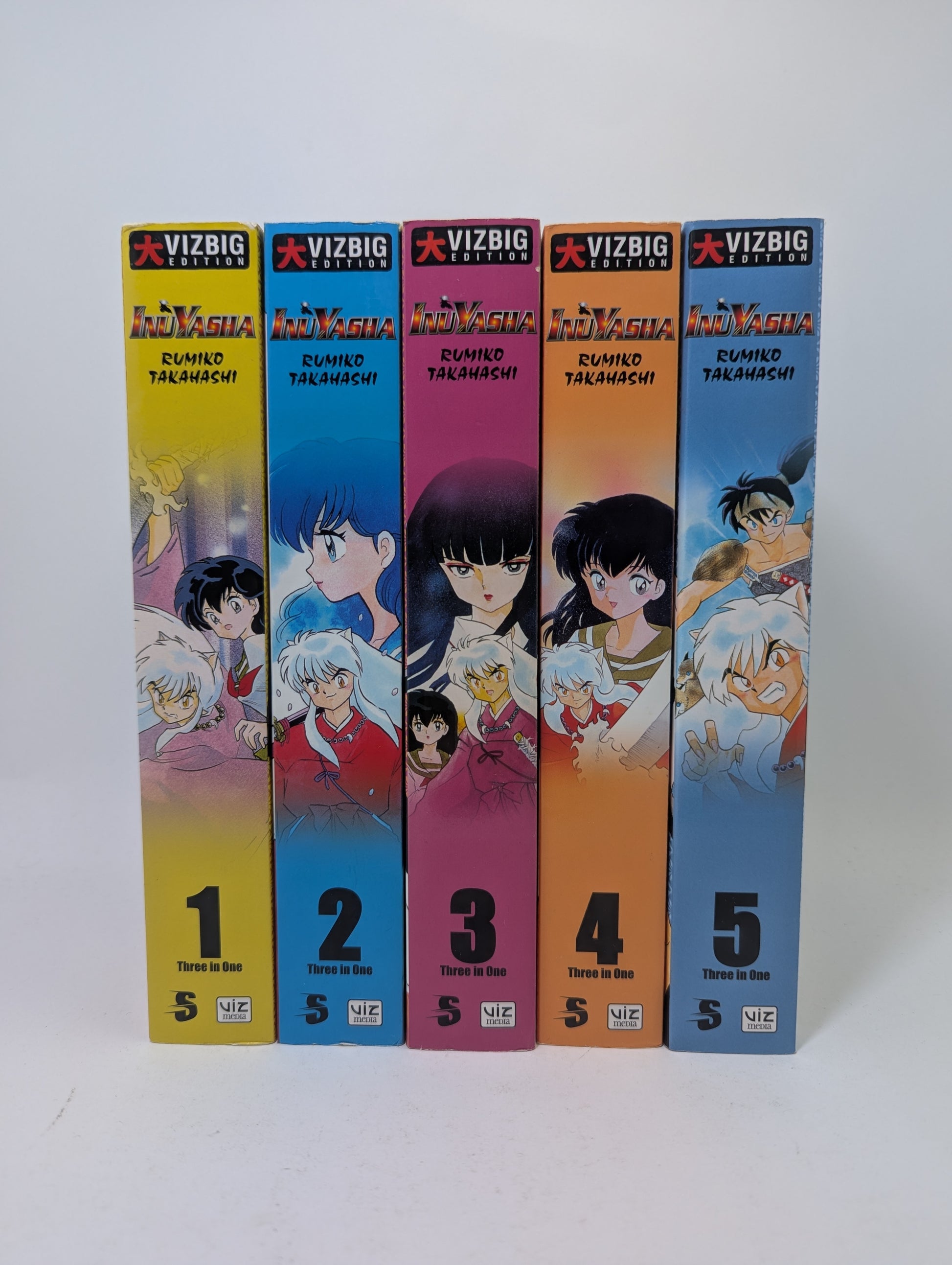InuYasha, Vol. 1-5 manga rinkinys.