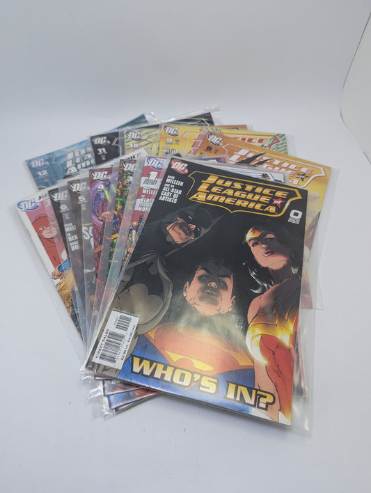  Justice League of America 0–12 komiksų rinkinys anglų kalba – superherojų sugrįžimas po Infinite Crisis