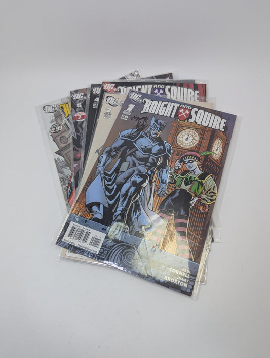  Knight and Squire #1–6 komiksų rinkinys anglų kalba – britiškas DC superherojų duetas su humoru ir veiksmo elementais