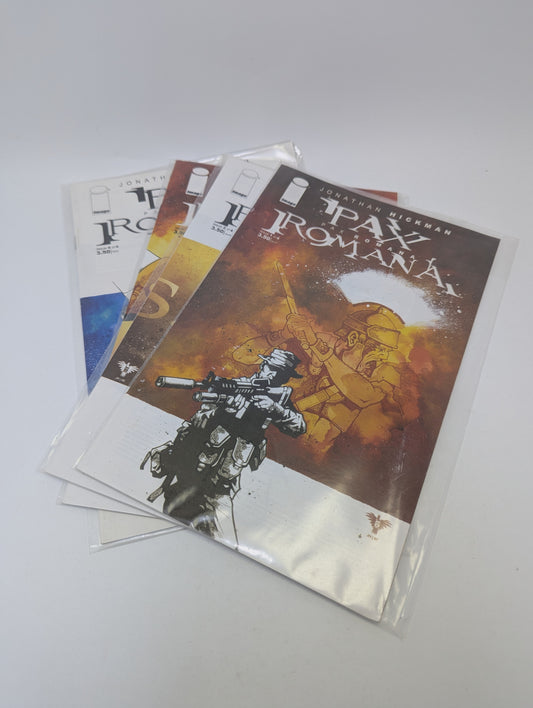  Pax Romana 1–4 komiksų rinkinys anglų kalba – kelionės laiku, religija ir istorijos perrašymas