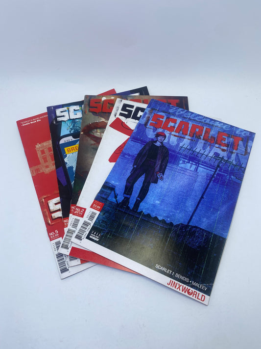 Scarlet #1–5 (2018) – tęsinys apie revoliucijos lyderę kovojančią prieš sistemą, Bendis ir Maleev komiksai, anglų kalba