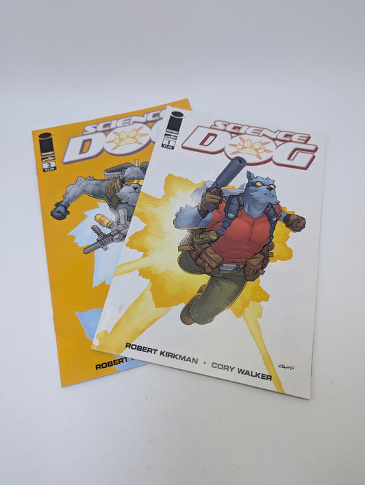  Science Dog 1–2 komiksų rinkinys anglų kalba – nuotykių kupinas superšuns pasakojimas