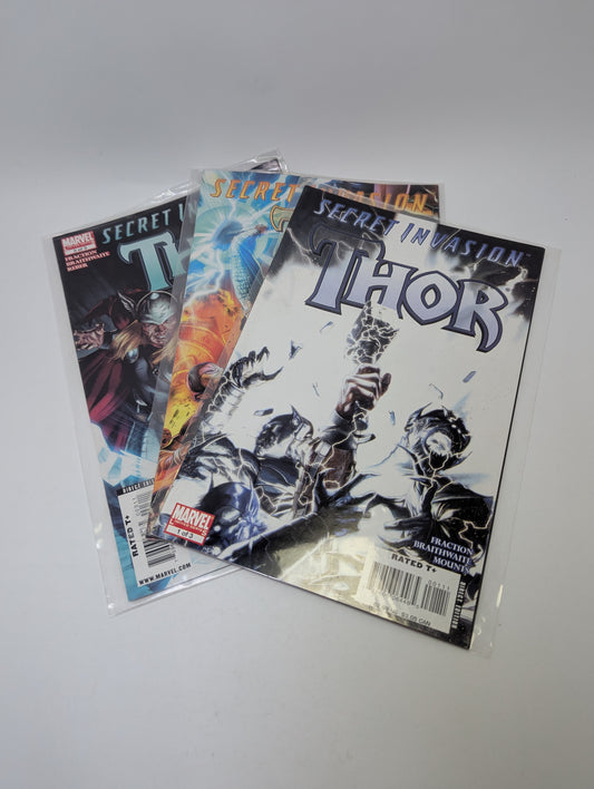  Secret Invasion: Thor 1–3 komiksų rinkinys anglų kalba – Asgardiečio dievo kova su Skrullų invazija