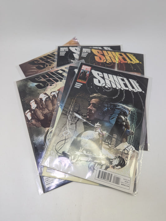  S.H.I.E.L.D. #1-6 komiksų rinkinys anglų kalba – paslaptinga Marvel istorija su istoriniais genijais