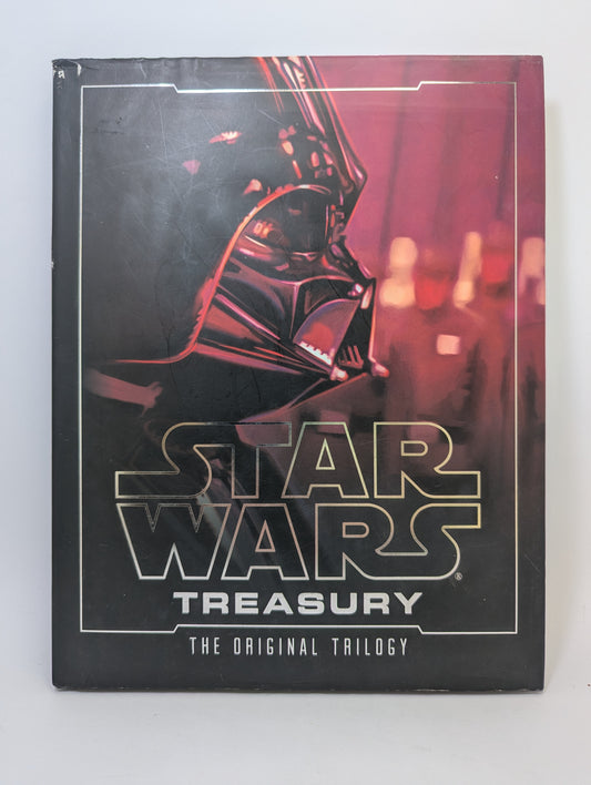 Kolekcinės knygos Star Wars: Treasury: The Original Trilogy viršelis su originalios trilogijos tematika.