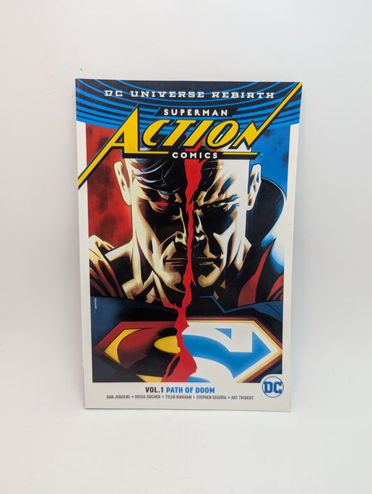 Superman Action Comics: Path of Doom grafinė novelė, DC Rebirth, Doomsday, Superman.