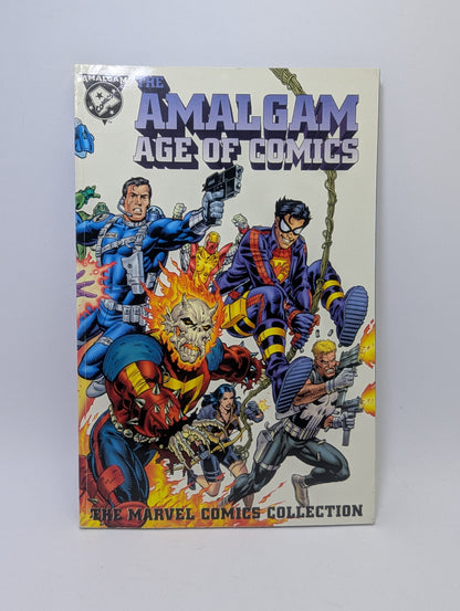 The Amalgam Age of Comics: Marvel Comics Collection grafinės novelės viršelis su unikaliais herojų hibridais.