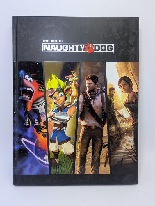 Meno knygos The Art of Naughty Dog viršelis su vaizdo žaidimų konceptinio meno iliustracijomis.