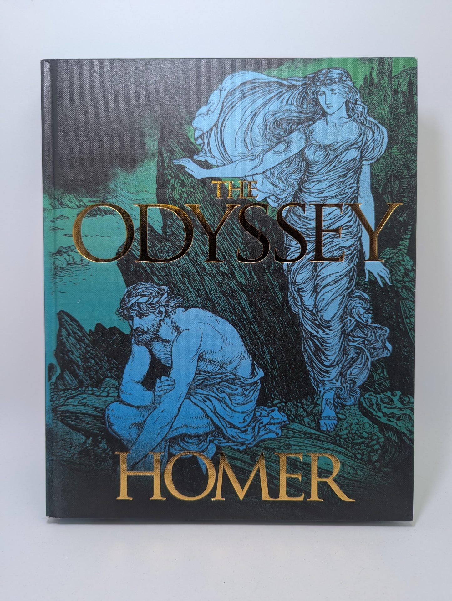 Homero „The Odyssey“ knyga iš Arcturus Epic Classics serijos dekoruotais kietais viršeliais.