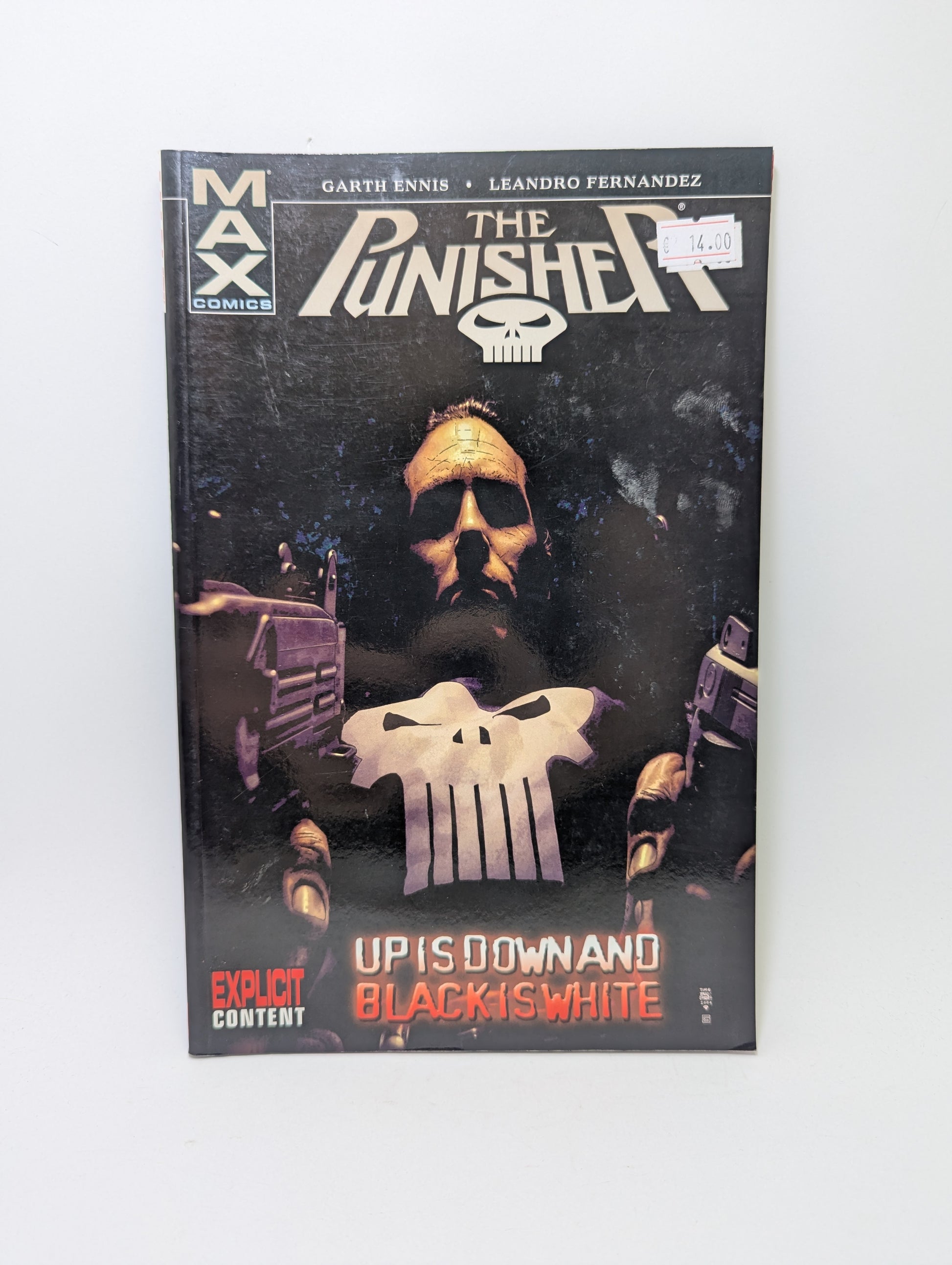 The Punisher: Up is Down and Black is White grafinė novelė, Marvel Comics MAX.