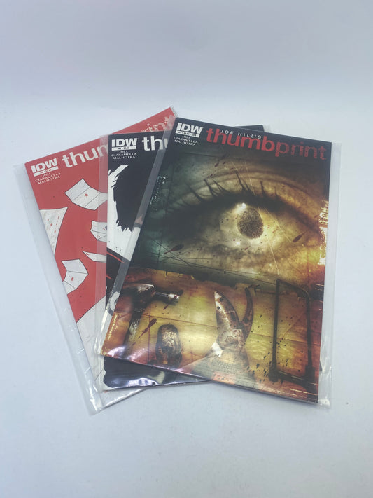 Thumbprint #1–3 – psichologinio trilerio komiksų serija pagal Joe Hill novelę, anglų kalba