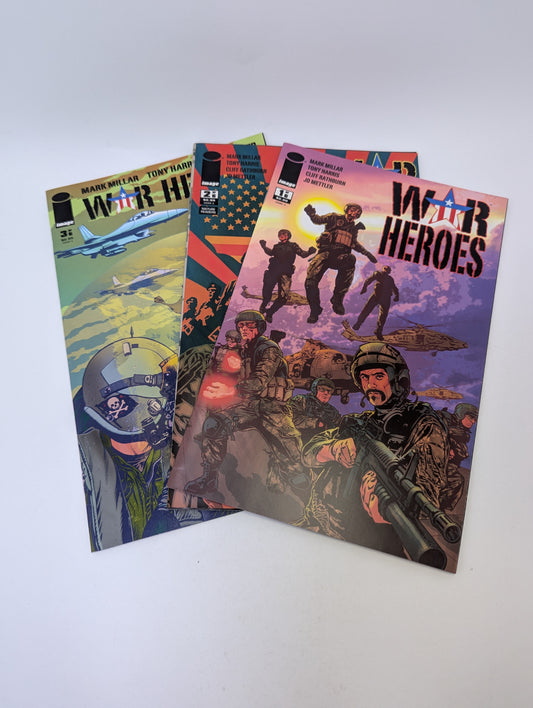  War Heroes 1–3 komiksų rinkinys anglų kalba – karas, supergalia ir politinė įtampa