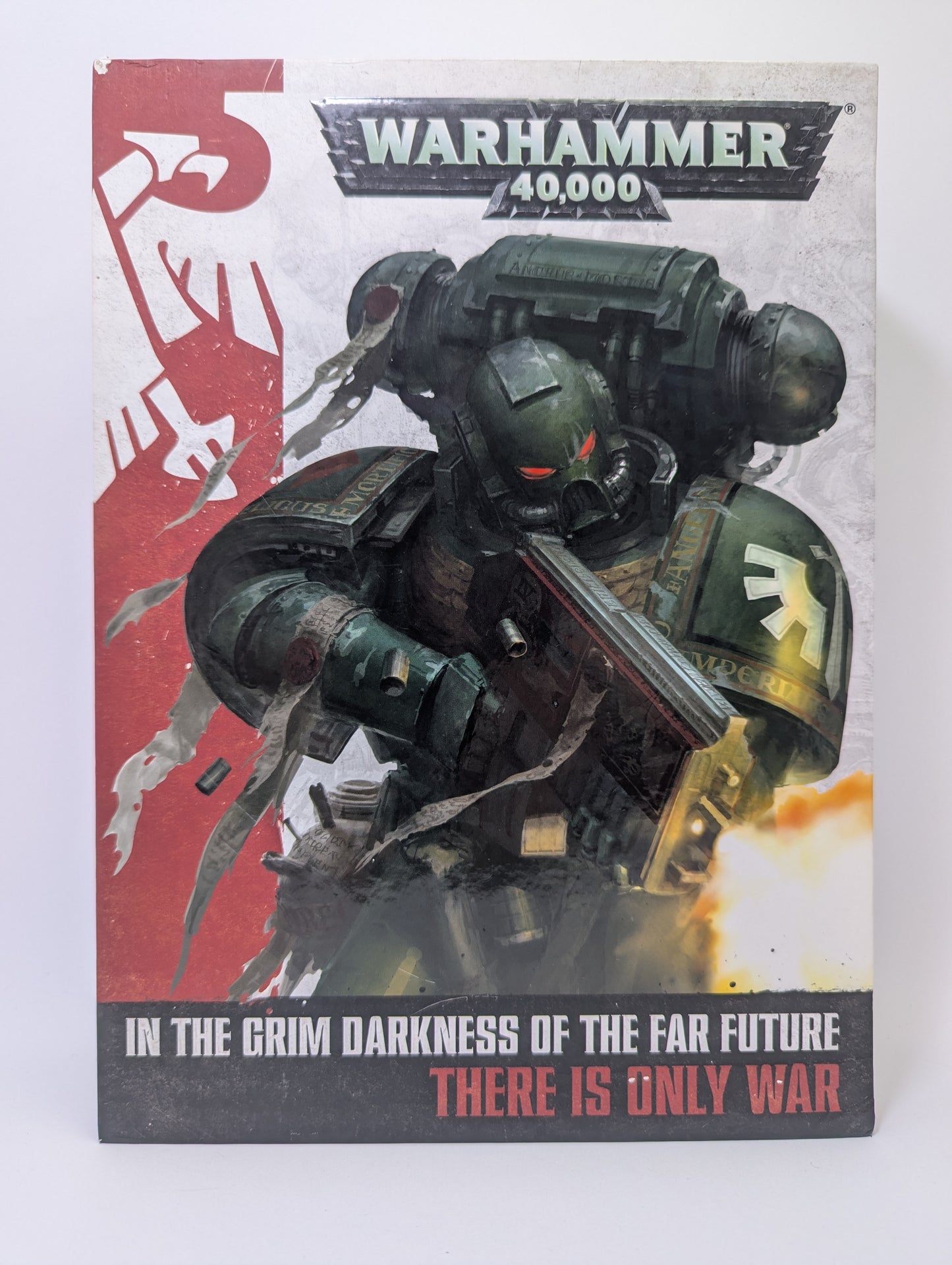 Warhammer 40k trijų kietų viršelių knygų rinkinys (Taisyklių knyga, Fonas, Hobi gidas).