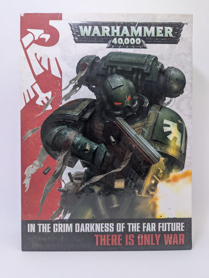 Warhammer 40k trijų kietų viršelių knygų rinkinys (Taisyklių knyga, Fonas, Hobi gidas).